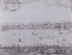 Panorama Londýna a Temže, první část zobrazující z Whitehallu do Blackfriars, kolem 1600 (viz také 7214 a 64730-31)